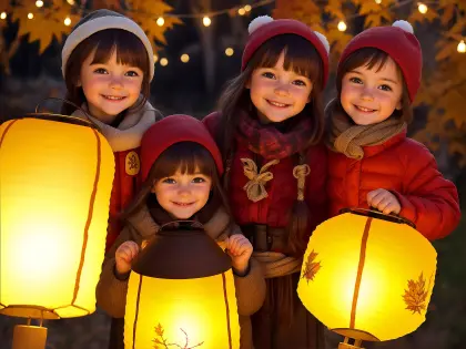 Kinder bei Laternenparade