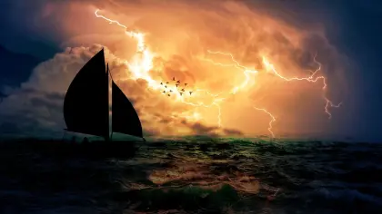 Segelschiff im Sturm