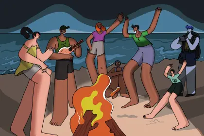 Strandparty im Sommer