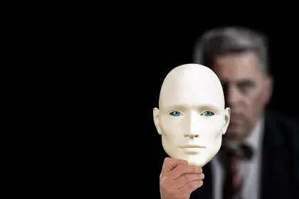 Geschäftsmann mit Maske