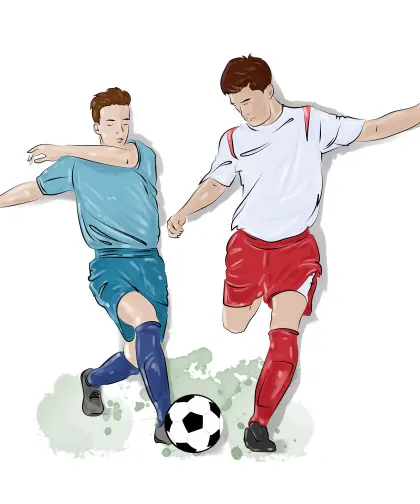 Fußballspieler in Aktion