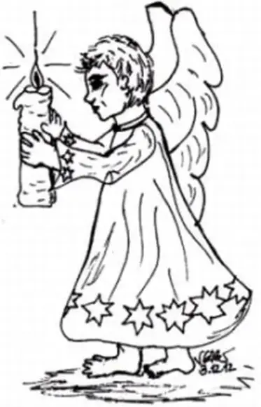 Kleiner Engel mit Kerze
